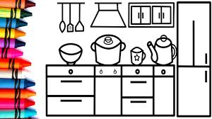 How To Draw Kitchen Kitchen Coloring Drawing For Kids Kids Toy Art Kids Toy Art And Coloring Pages Video For Ki Drawing For Kids Colorful Drawings Art Toy