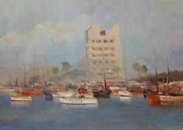 3380 Morning Mist At Buceo Port Seascape Painting Sailboat Painting Seascape Paintings Painting