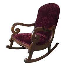 With so many styles and eras to choose from you can find the perfect chair for your. Antique Victorian Carved Walnut Lincoln Rocker Rocking Chair Upholstered Purple For Sale Online Ebay
