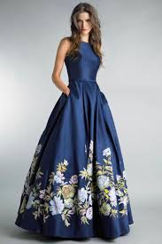 Basix Black Label Hand Painted Floral Ball Gown