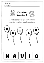 Atividades encontro vocálico infantil para baixar - TOY + TOY