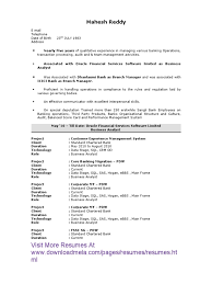 banking domain resume