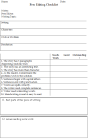 Peer Review Checklist For 5th Grade Narratives Peer Editing Editing Checklist Expository Writing