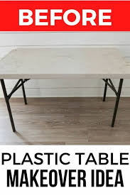 How To Makeover A Plastic Folding Table Idea Diy In 2020 Table Makeover White Plastic Table Plastic Tables