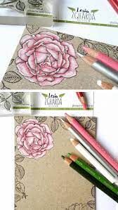 Whimsy stamps is a company that has whimsical and adorable stamps and die cut sets, all created by talented illustrators! Coloring Stamped Images With Colored Pencils Prismacolor Greeting Card Design Ideas With Lesia Zgharda Rose Clea Pencil Drawings Of Flowers Flower Stamp Stamp