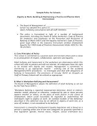 Sample Dignity At Work Policy Into