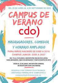 Dieta para niños en verano. Campus De Verano Del 29 De Junio Al 4 De Septiembre Cdoalmendrera