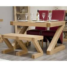 This attractive table and chairs set would look equally at home in the kitchen or the dining room. Z Solid Oak Furniture Dining Table Small Bench And Two Leather Chairs Package