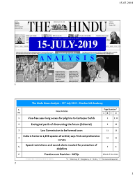 The Hindu Civilpedia Articles Analysied By Shankar Ias Academy Which of the above statements is/are correct? articles analysied by shankar ias academy