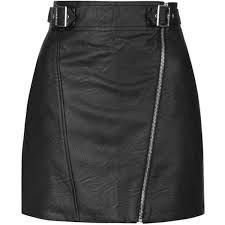 Black Leather A Line Mini Skirt Pin On Polyvore