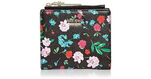 A tidy satchel crafted from lavishly textured leather is shaped with an elegantly kate spade cameron street floral margot ($328) ❤ liked on polyvore featuring bags, handbags, purses, kate spade, flower handbags, floral. Kate Spade Cameron Street Adalyn Floral Print Leather Wallet In Black Lyst