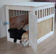 We built this dog house for our two chihuahua/jack russell mix doggies. Large Wood Pet Kennel End Table Ana White