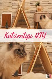 Ein Katzentipi Mit Kratzmatten Aus Kokos Ganz Einfach Selbst Gemacht Jetzt Ausprobieren Just Build Your Own Wooden Cat Teepee So Tipi Katzen Katzen Futter