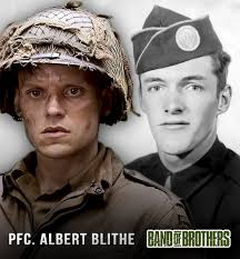 The WW2 series Band of Brothers makes the huge mistake of depicting Albert  Blithe as being mortally wounded in WW2, stating that he died from his  injuries in 1948. In our latest