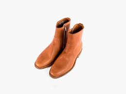 The reverse side of the camel leather. Viberg Side Zip Camel Imboldn