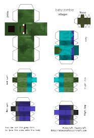 Papercraft Baby Zombie Villager Minecraft Printables Minecraft Crafts Baby Zombie