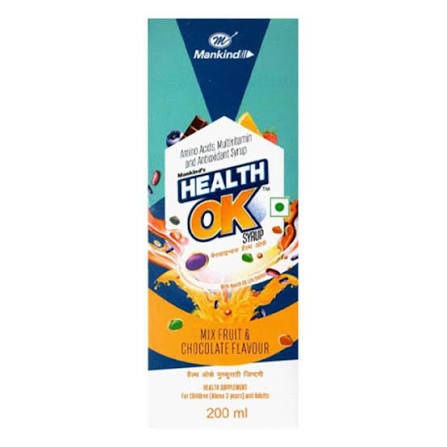 HEALTH OK MIX FRUIT & CHOCOLATE FLAVOUR Syrup 200ml