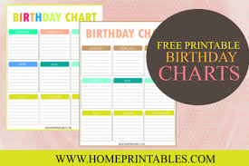 Your Free Printable Birthday Chart Home Printables