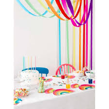These streamers can be used in many different ways such as being hung, used as a backdrop. Rainbow Streamers Decoration