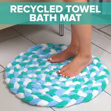 Browse a large selection of bath mat and shower mat designs for your bathroom on houzz in a variety of colors, patterns and materials. Braid Old Towels Together To Create This Sophisticated Bath Mat Towel Crafts Recycled Towels Diy Rug