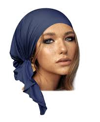 Black Non Slip Head Wear Cotton Pre-tied Head Scarf: Chemo Friendly Bandana 