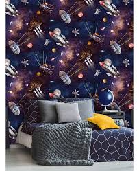 Follow the vibe and change your wallpaper every day! Outer Space Glow In The Dark Wallpaper Blue Belgravia 8800