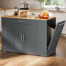 53 Inch Rolling Kitchen Island Portable