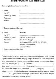Contoh Surat Jual Beli Rumah Dan Informasi Yang Harus Dicatat