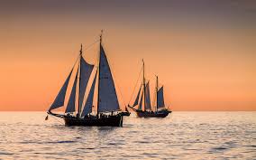 Download Wallpapers Sailboats Sea Sunset Waves Red Sky Boats Besthqwallpapers Com Cruise Italy Sailing Cruises Boat