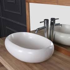 Vasque Ovale En Terrazzo Blanche Mobilier De Salle De Bain Bdbd Vasque Vasque Encastrable Salle De Bain