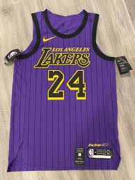 Our lakers city edition apparel is an essential style for fans who like to show off the newest and hottest designs. Nike Los Angeles Lakers 24 Kobe Bryant Lore Series City Edition Jersey 44 Med Sportscards Com
