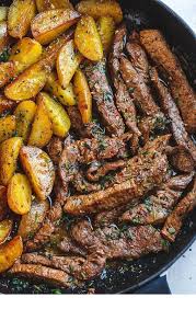Steak Garlic Butter Steak And Potatoes Skillet Recipe Recipes Food Steak Butter