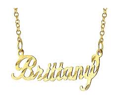 Engrave any name onto this 14k gold plated silver name necklace. 14k Gold Diamond Cut Name Plate Necklace Qvc Com