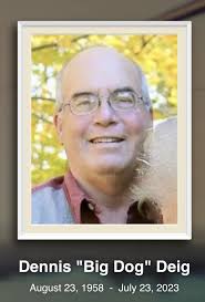 With sadness, we say good-bye to another member of our class… Dennis Glenn  Deig, 64, of Mt. Vernon, IN passed away July 23, 2023. He was born August  23, 1958 in Evansville,