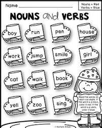 Cut out the words and paste them in the noun category or verb category. 7 Ide Noun And Verb Belajar Kelas Satu Bahasa Inggris