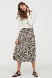 Patterned Skirt Light Beige Leopard Print Ladies H M Us Skirt Pattern Midi Skirt Pattern Printed Skirts