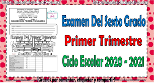 Pdf, kindle ebook, ms palabra aqu y m s soft tipo de archivo. Examen Del Sexto Grado De Primaria Del Primer Trimestre Del Ciclo Escolar 2020 2021 Para Su Aplicacion A Distancia Material Educativo