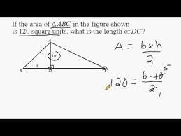 Using Given Triangle Area To Find Unknown Length Of A Line Segment Math Tutorials Segmentation Triangle Area