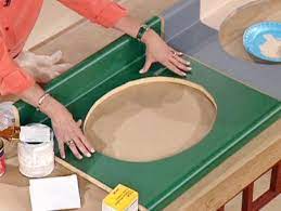 Rethunk junk furniture paint does the job perfectly. How To Paint A Bathroom Countertop How Tos Diy