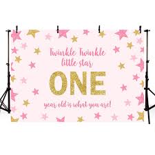Learn how to decorate your cake easily. Mehofoto 7x5ft Pink And Gold Twinkle Twinkle Little Star Girl First Birthday Party Backdrop Photography Background Props Glitter Stars Photo Banner For Girl 1st One Birthday Cake Table Decoration Buy Online In