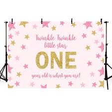 Temporarily unavailable at crossroads mall out of stock at crossroads mall edit store. Mehofoto 7x5ft Pink And Gold Twinkle Twinkle Little Star Girl First Birthday Party Backdrop Photography Background Props Glitter Stars Photo Banner For Girl 1st One Birthday Cake Table Decoration Buy Online In