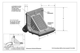 mifab r1310 scupper drain with angle grate and 45 degree outlet