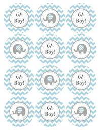 Oh Boy Baby Shower Decorations Elephant Cupcake Toppers Baby Etsy Chas De Fraldas Com Elefante Cha De Bebe Elefante Adesivo De Chao