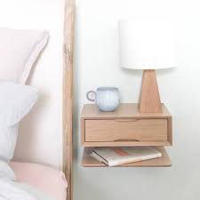 Oak Floating Bedside Table With Drawer And Shelf Floating Bedside Table Minimalist Bedside Table Small Bedside Table