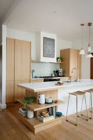 mid century modern kitchen light wood