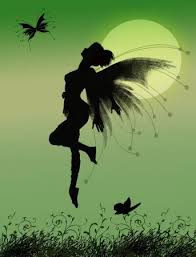 Pixwords La imagen con de hadas, verde, luna, mosca, alas, mariposa  Franciscah - Dreamstime