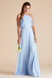 Light Blue Bridesmaid Dress Under 100 By Birdy Grey Julia Ruffle Chiffon Halt Light Blue Bridesmaid Dresses Bridesmaid Dressing Gowns Blue Bridesmaid Dresses