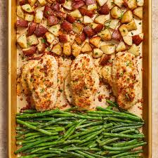 Parmesan Crusted Chicken Sheet Pan Dinner | Lemons & Zest