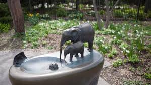 This modern floor fountain provides an elegant addition to your yard, and gives your garden visual interest with its timeless design. Elephant Drinking Fountain Chicago Park District
