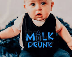 Milk Drunk Baby Bib , Funny Baby Bib, Baby Shower Gift, Funny Baby Gift ,  Custom Bib , Baby Boy Gift , Baby Girl Gift , Personalized Bib
